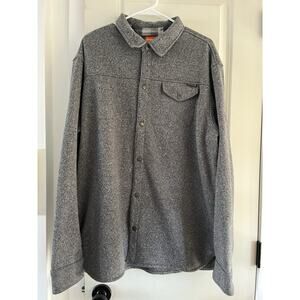 Merrell Mens Snap Button Fleece Jacket Gray XL Outdoor Active Winter